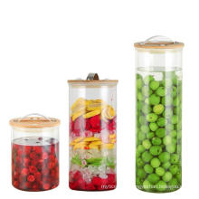 High Borosilicate Airtight Glass Storage Jar Set with Bamboo Lid